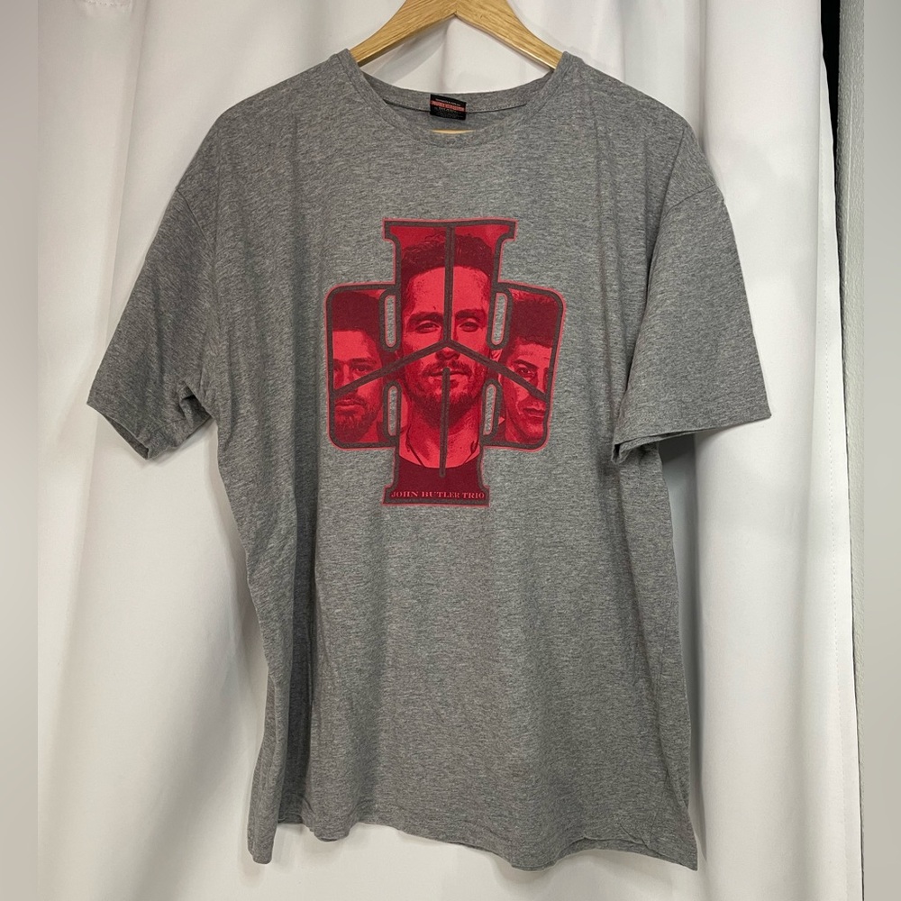 Love Police John Butler Trio Heather Gray Graphic Band T-Shirt sz XL